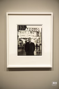 Portrait en noir et blanc de Richard Avedon exposé au Musée des beaux-arts de Montréal.